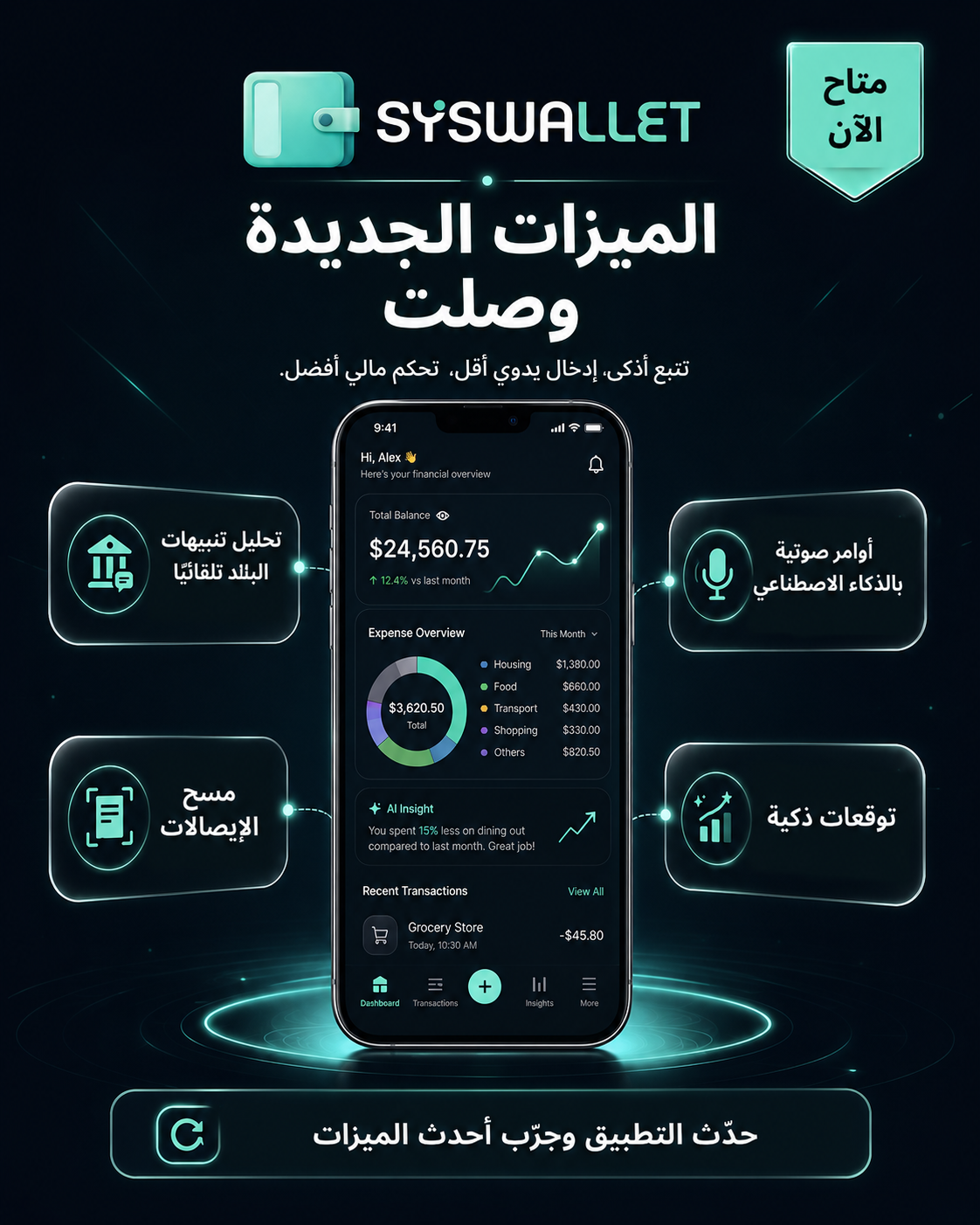 إعلان الميزات الجديدة في SysWallet باللغة العربية